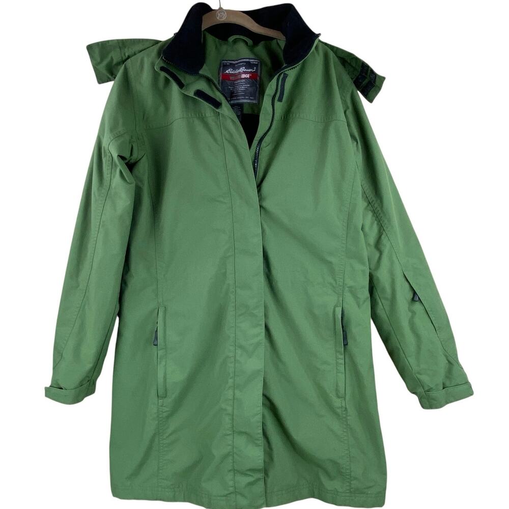 Eddie Bauer Womens Weatheredge Jacket Coat Size M Tall Green Outdoor Hiking